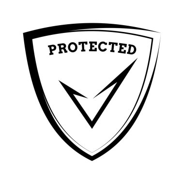 Korumalı, kalkan kutsal kişilerin resmi - siyah ve beyaz şablonu