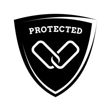 Kalkan kutsal kişilerin resmi - bağlantılar korumalı, siyah ve beyaz şablonu