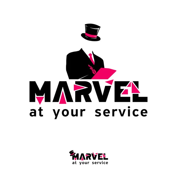 Sjabloon voor service bedrijf, Marvel tot uw dienst — Stockvector
