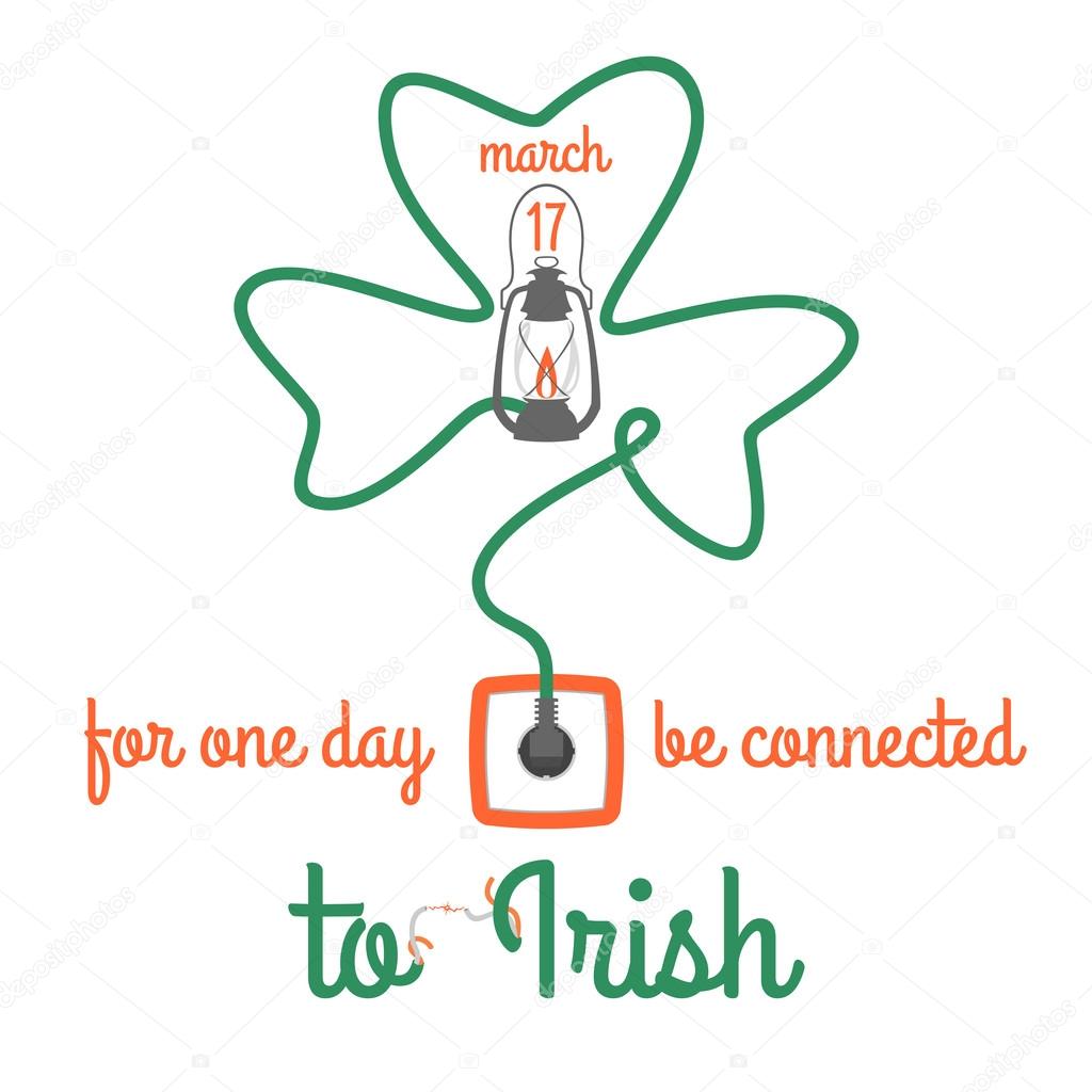 For one day connected to Irish, vector illustration