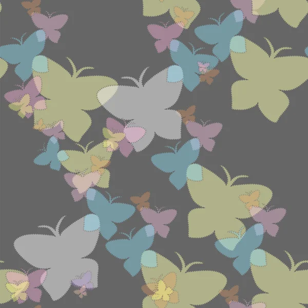 Patrón inconsútil mariposas flotantes — Vector de stock