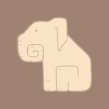 Flat elephant vector illustration clipart