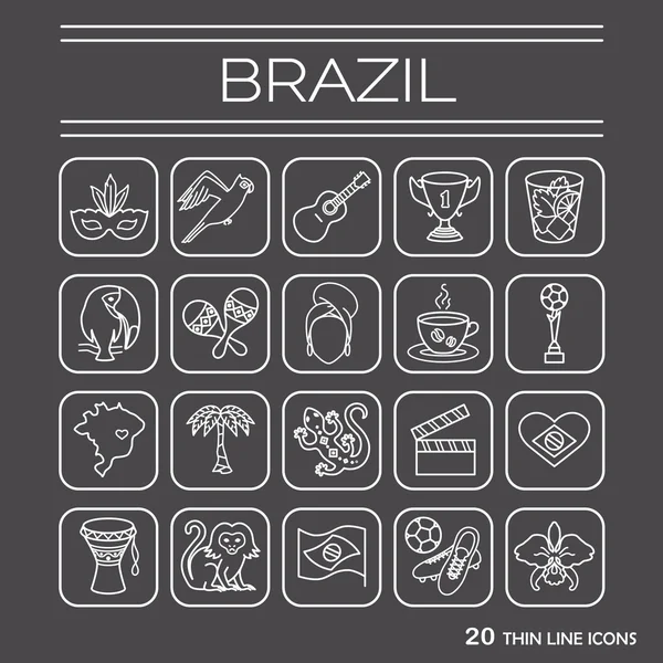 Тонкая линия иконы Бразилия 2 — стоковый вектор