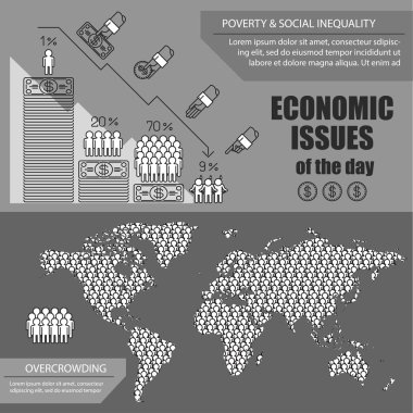 infographics about global economic issues clipart