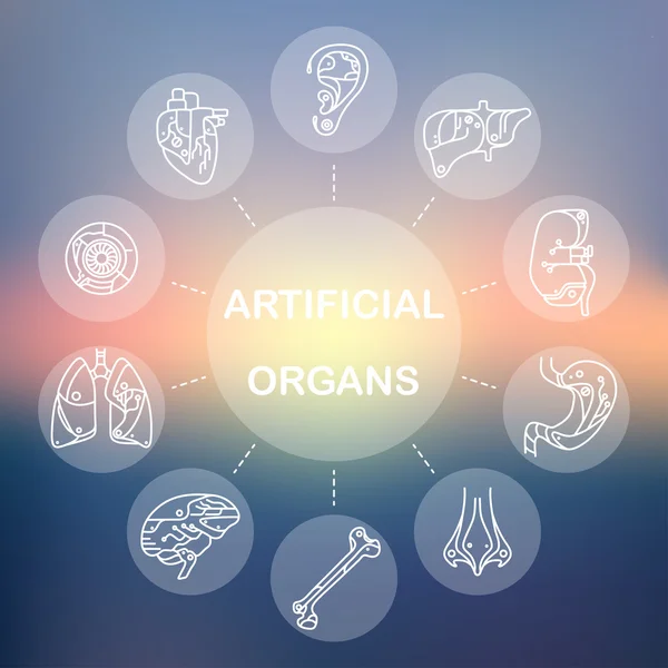 İnce çizgi simgeler - yapay organlar 11