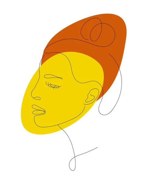 Mulher africana com uma cara sábia. Arte de linha de rosto. Ilustração vetorial do retrato de perfil feminino moderno. — Vetor de Stock