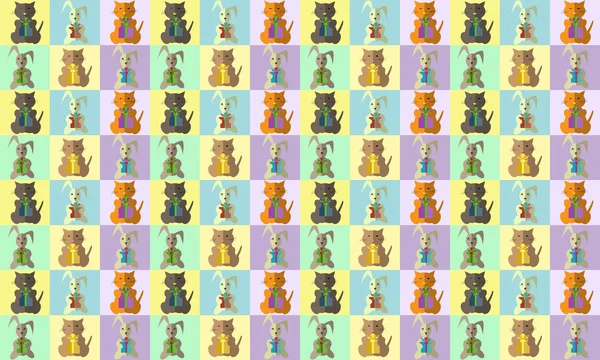 Desen. Kitty ve hediye ile Bunny