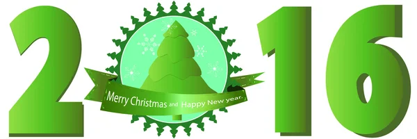 Yeni yıl 2016.Numbers yeşil.