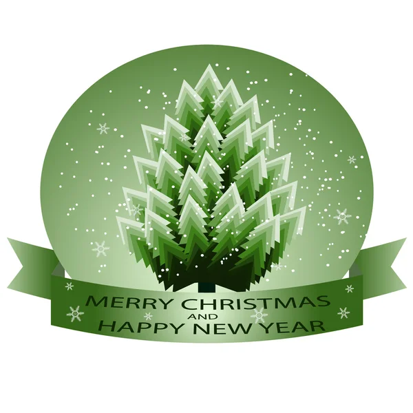 Bir Noel ağacı ile yeşil afiş.