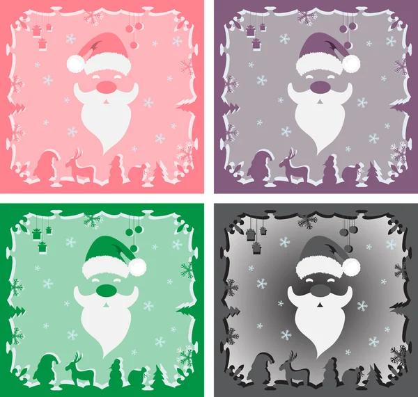 Un conjunto de Santa Claus sobre un fondo de color . — Archivo Imágenes Vectoriales