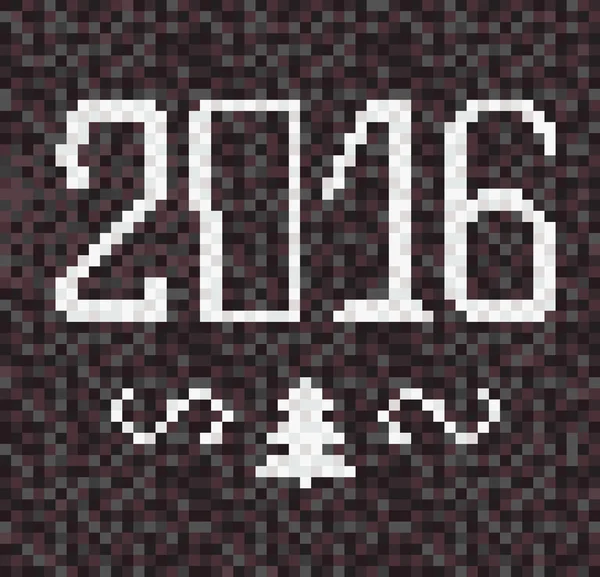 Mozaik 2016 ağaç Noel koyu arka plan.