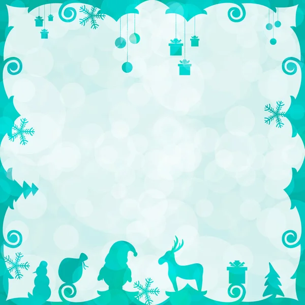 Yeni yıl çerçeve parlama ve Noel Baba, Noel ağaçları çerçeve ile bir