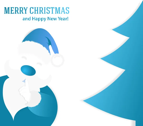 Noel ile mavi arka plan Noel Baba Noel ağacı.