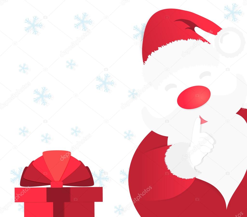 Christmas background Santa Claus with a gift.