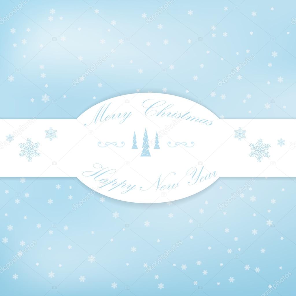 Blue winter Christmas background with snowflakes.