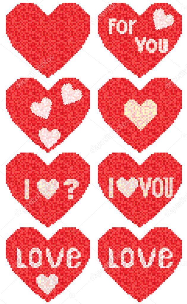 A red heart set in a mosaic.