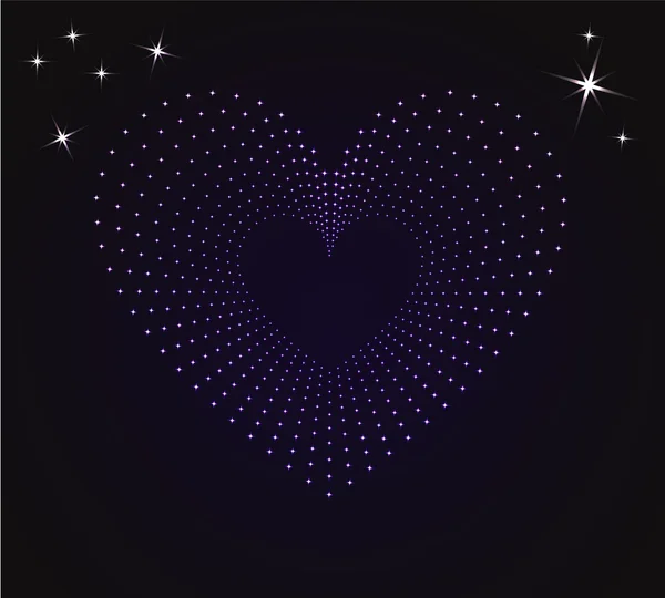 Big heart made of stars. — Stock Vector
