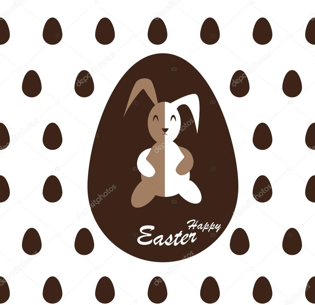 Easter background with label Bunny and the egg.