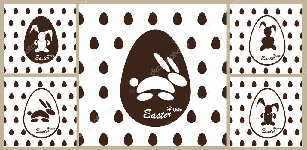 Pattern Easter Bunny in a chocolate egg.