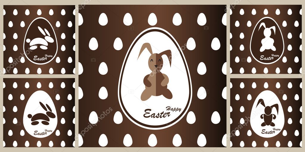 Pattern chocolate Bunny in the Easter egg.