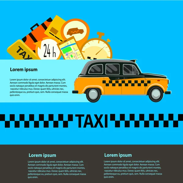 Offentliga taxiservice, taxi bil. Illustration — Stock vektor