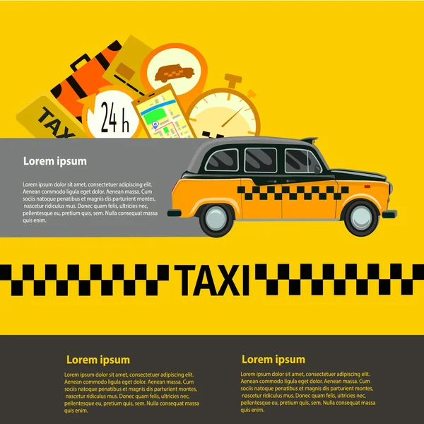 Offentliga taxiservice, taxi bil. Illustration — Stock vektor