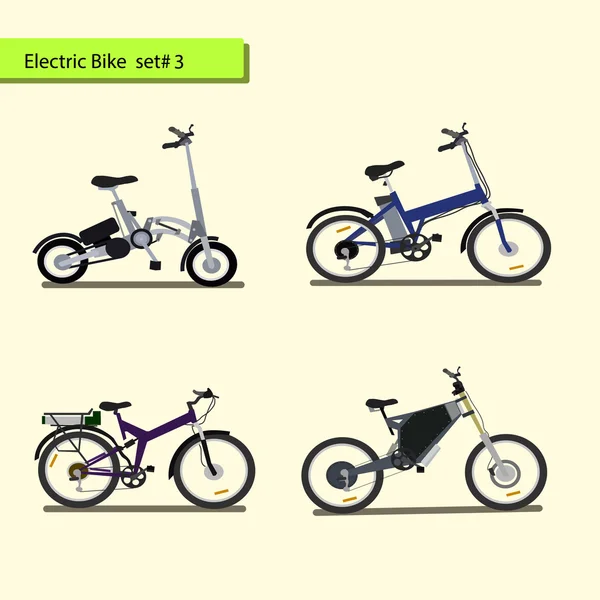 Raccolta di bici elettriche  . — Vettoriale Stock