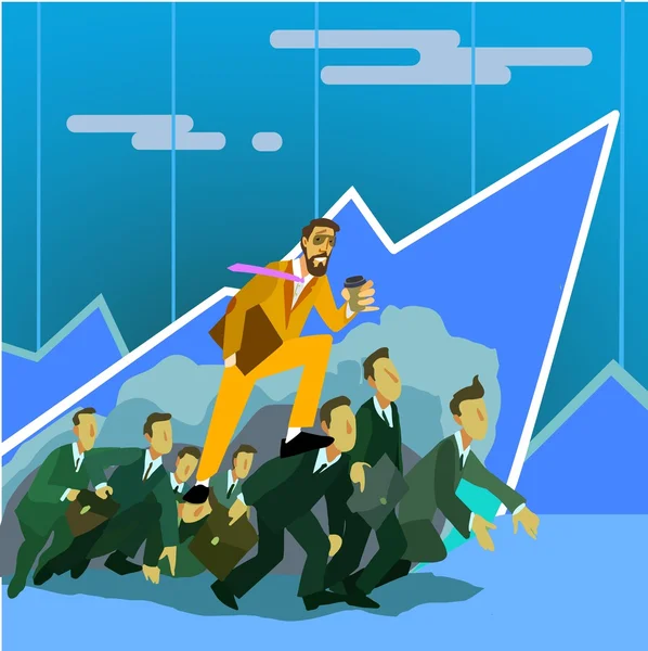 Het pad naar succes. Business concept illustratie — Stockvector