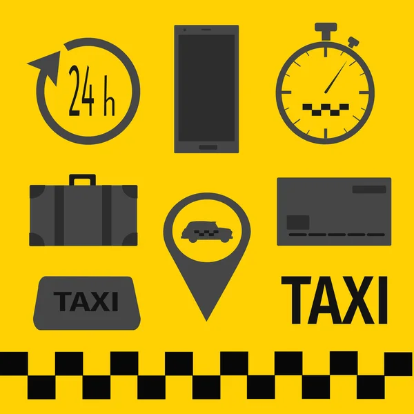 De kenmerken van een taxi — Stockvector