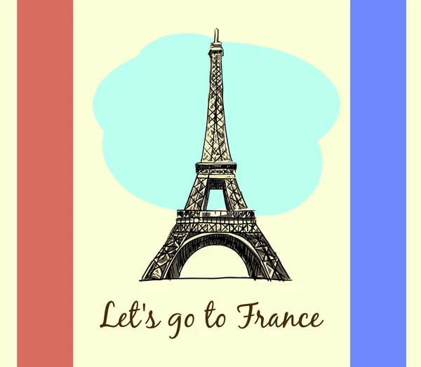 Let's go to France — ストックベクタ