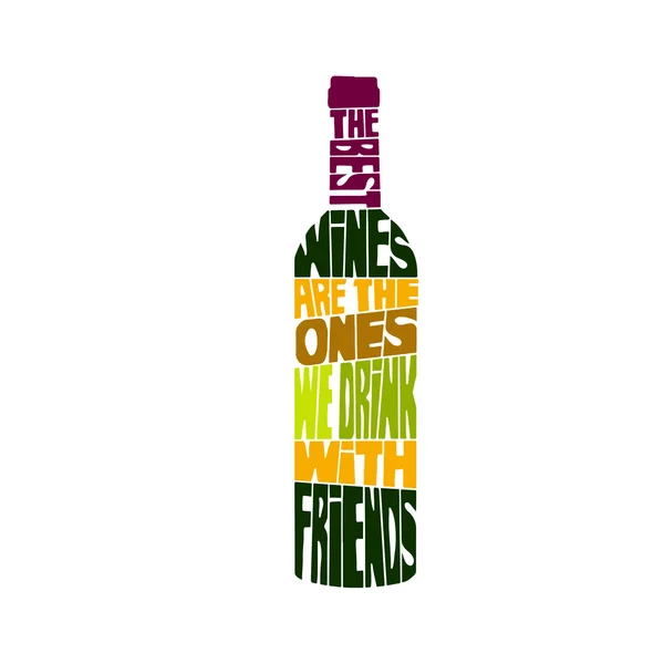 En iyi şarapları Biz arkadaşlarla içki olanlar — Stok Vektör