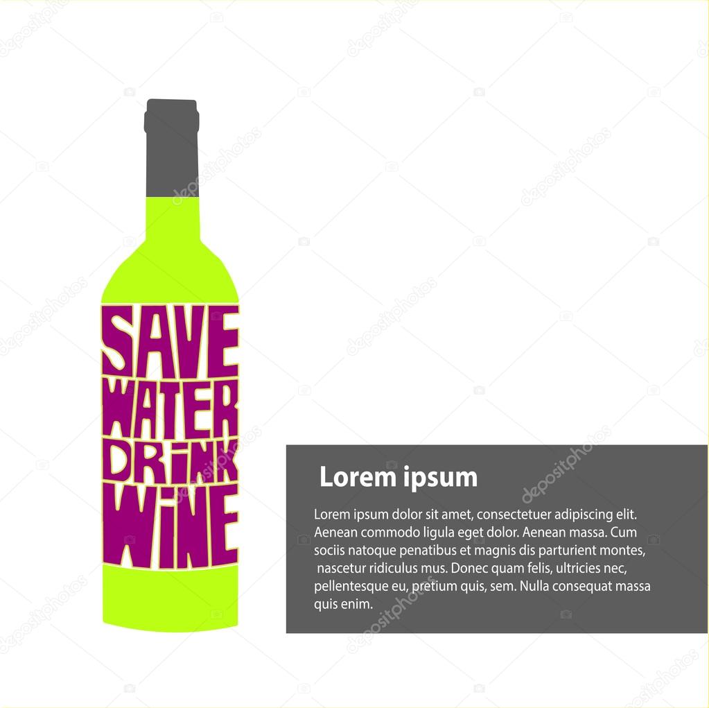 Save water drink wine Vector Art Stock Images | Depositphotos