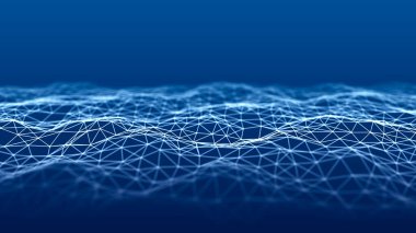 Bir sürü nokta ve şebeke bağlantısı. Teknolojik geçmiş. Üç Boyut .