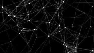Ağ ya da bağlantı. Yeni teknolojilerin soyut arka planı. Veri transferi. Üç Boyut