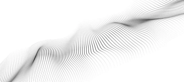 Vlna Pohyblivých Teček Abstraktní Bílé Pozadí Vektorová Ilustrace — Stockový vektor