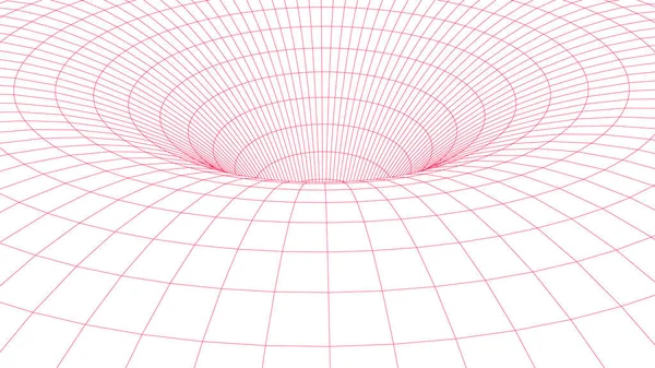 Túnel Wormhole Perspectiva Futurista Malha Fundo Texture Vector Ilustração — Vetor de Stock