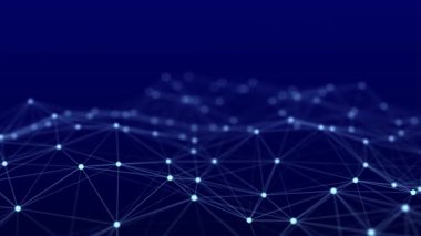 Bir sürü nokta ve şebeke bağlantısı. Teknolojik geçmiş. 3 boyutlu görüntüleme. Kusursuz döngü.