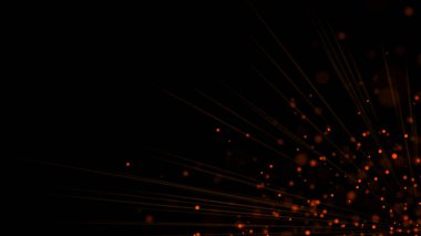 Hareket eden toz parçacıklarının soyut arkaplanı. Parıltılı olay ışığı. Rastgele parlıyor ve renk parlıyor. Üç Boyut .