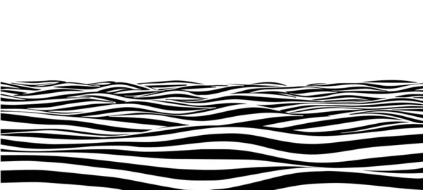 Onde Abstraite Noire Blanche Avec Effet Distorsion Illusion Optique Illustration — Image vectorielle