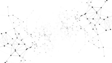 Ağ içinde veri dağılımı. Bilgi aktarımının dijital arka planı. Üç Boyut .