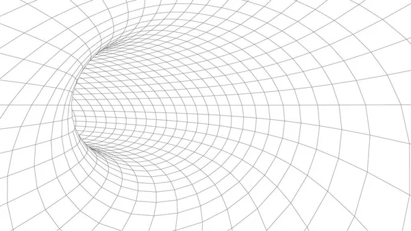 トンネルやワームホール 未来的な視点メッシュの背景テクスチャ — ストックベクタ