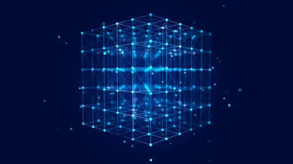 Concepto Blockchain Digital Almacenamiento Datos Celdas Separadas Fondo Abstracto Con — Foto de Stock