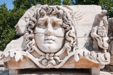 eski bir medusa heykeli Close-Up.