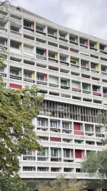 Marsilya 'da Le Corbusier' in ikonik d 'Habitation Cit Radieuse binasının görüntüsü