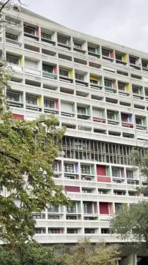 Marsilya 'da Le Corbusier' in ikonik d 'Habitation Cit Radieuse binasının görüntüsü