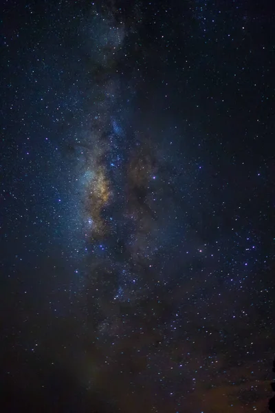 A Scenic view of a milky way galaxy during middle of the night in forest jungle.