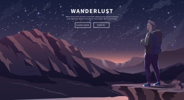 Düz vektör seyahat web afiş