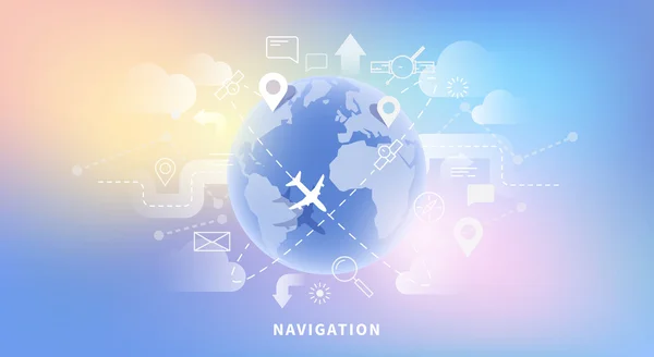 Web afiş harita navigasyon — Stok Vektör