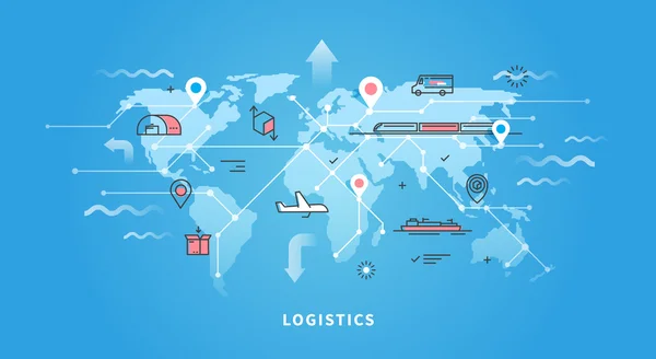 Bannière Web de la logistique — Image vectorielle