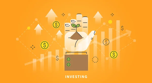 Banner web de inversión — Vector de stock